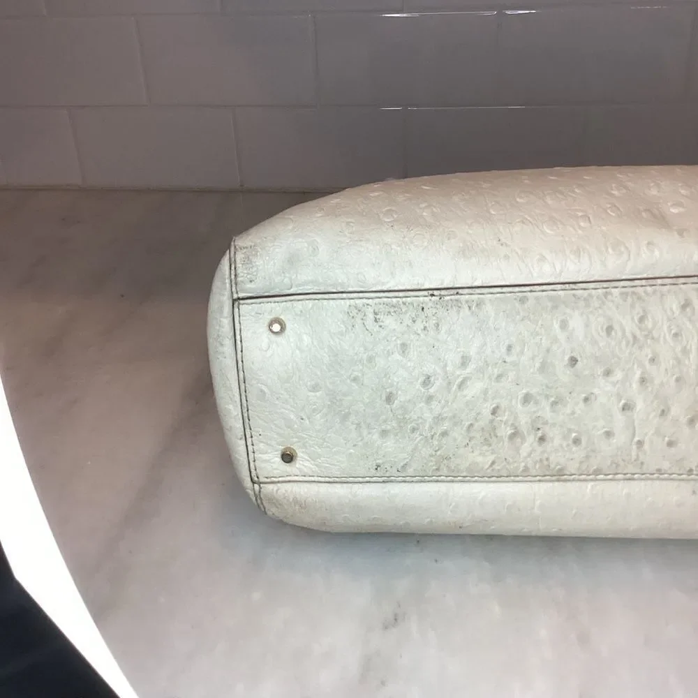 Kate Spade Bag Purse Handbag Leather Wellesley Quinn Ostrich Tote Preloved Bag